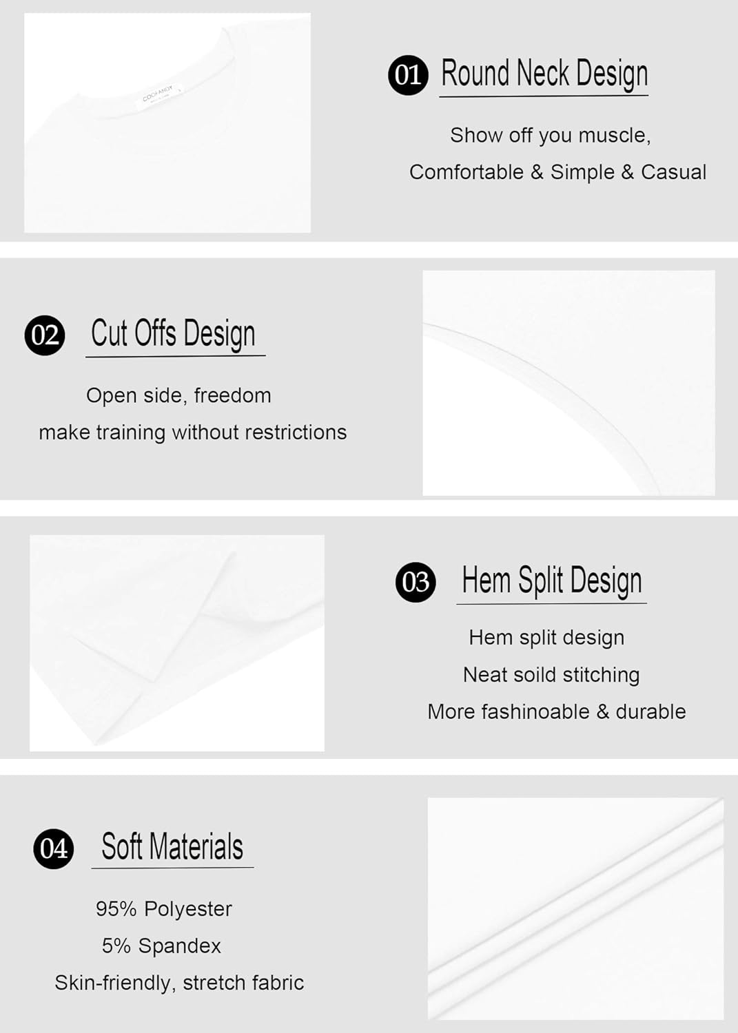 COOFANDY Men Workout Tank Top 2 Pack Gym Bodybuilding Sleeveless Muscle T Shirts - Image 6