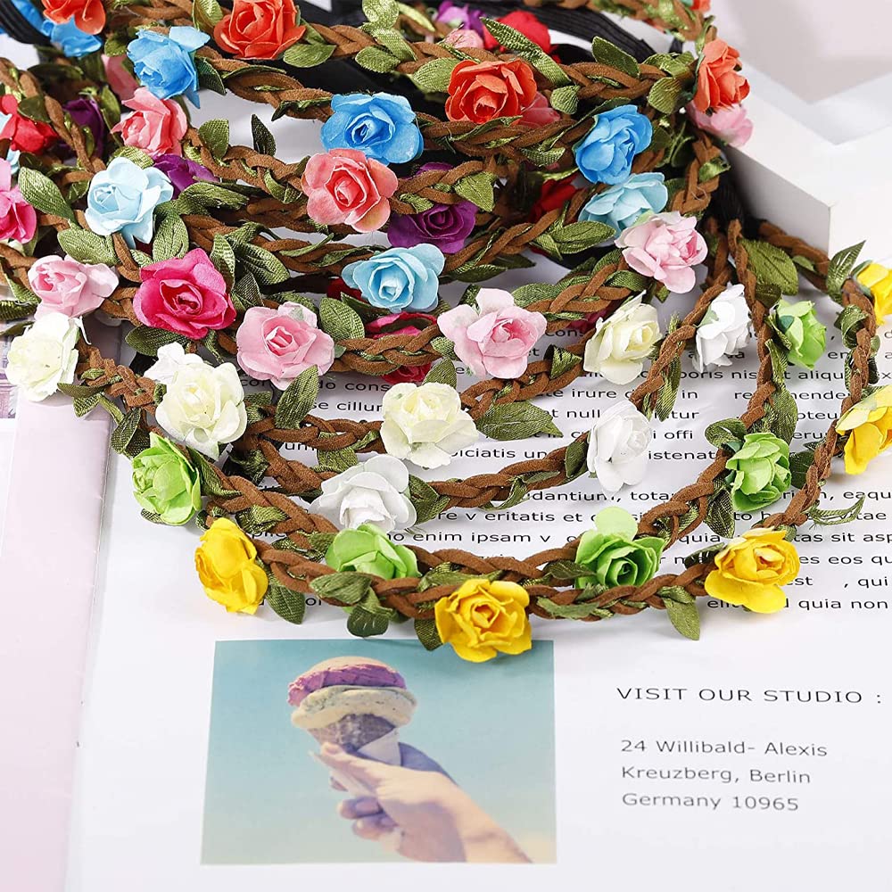 Cerchietti Fiori Secchi Corona Di Fiori Per Capelli In 2 Pezzi - Fiori Artificiali Secchi, Stile Boho, Per Matrimoni, Feste, Donne E Ragazze (rosa) Accessori Capelli Donne Ragazze