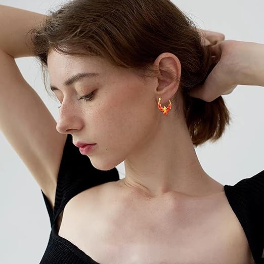 VONALA Phönix Ohrringe 925er Sterlingsilber - Boho Creolen Für Damen | 15,2mm Mit Geschenkbox