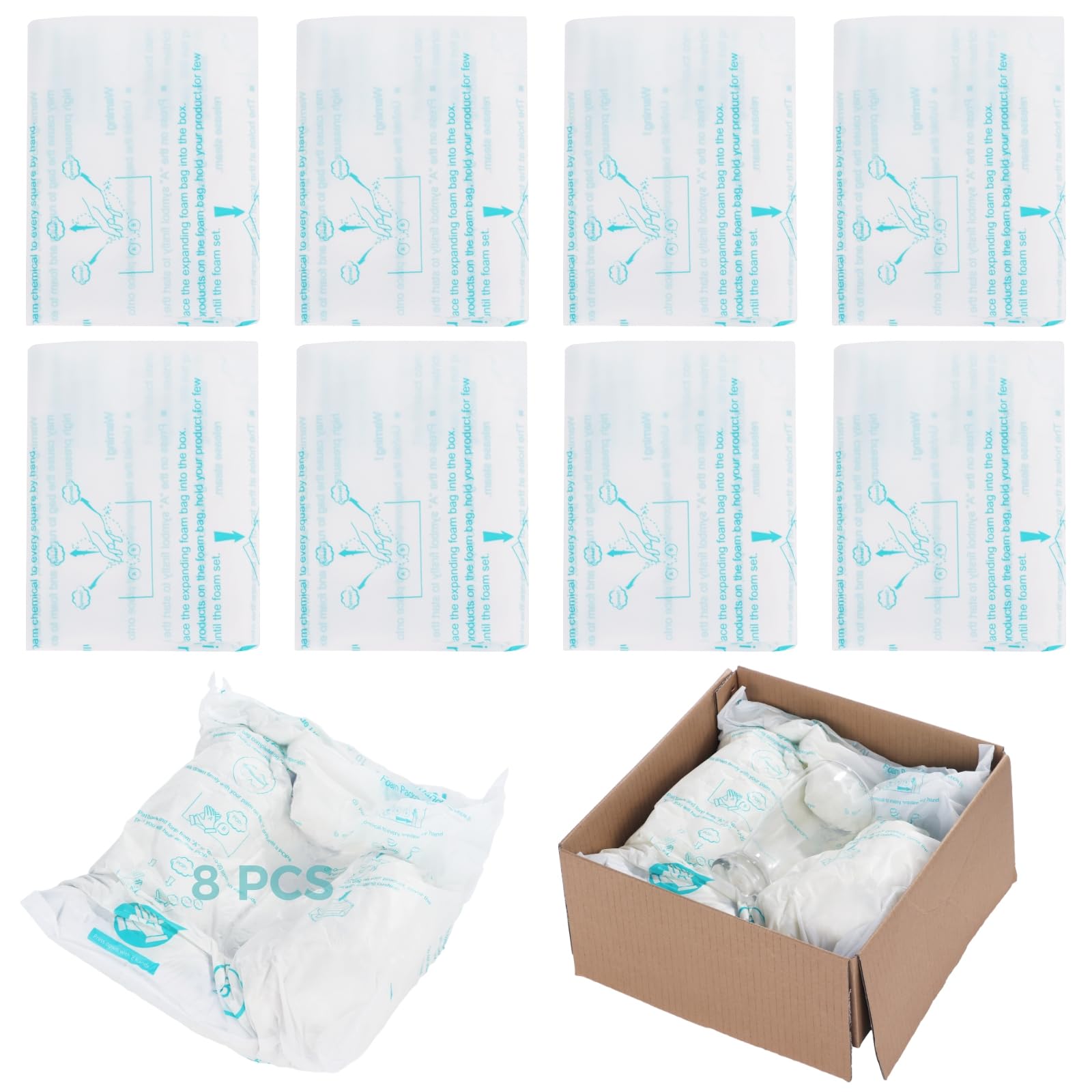 8 Stück expandierende Schaumstoff-Versandtaschen | Sofortige Schutzverpackungslösung für sichere Paketzustellung