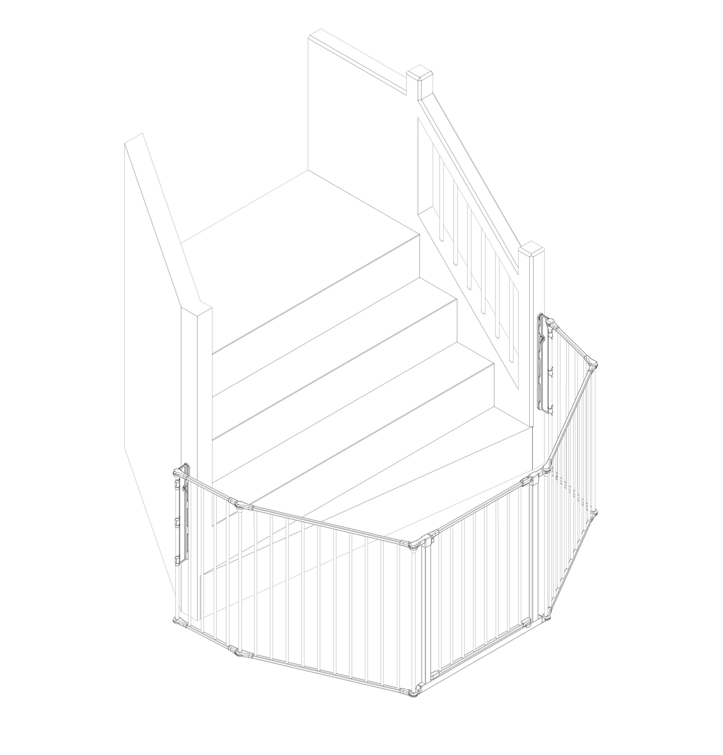 DOLLE Kaminschutzgitter Schwarz bis 278 cm - Ofenschutzgitter 5-teilig | TÜV-geprüftes Absperrgitter für Kamin und Treppe, 5 flexible Elemente inkl. Tür, auch als Laufstall oder Schutzgitter nutzbar
