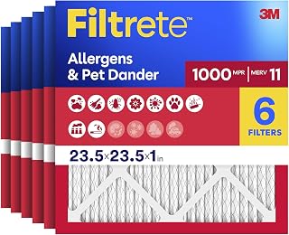 Filtrete Micro Allergen Defense Pleated AC Furnace Air Filter, MERV 11, 6 Pack