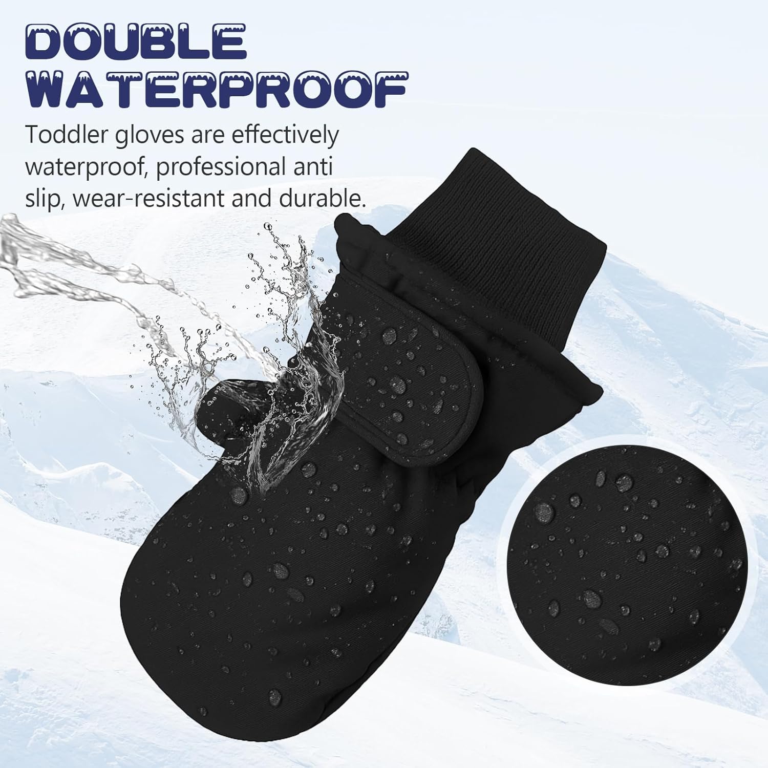 American Trends Toddler Mittens Boys Snow Waterproof Ski Mitten Fleece Warm Winter Kids Gloves for Baby Boy Girl - Image 3