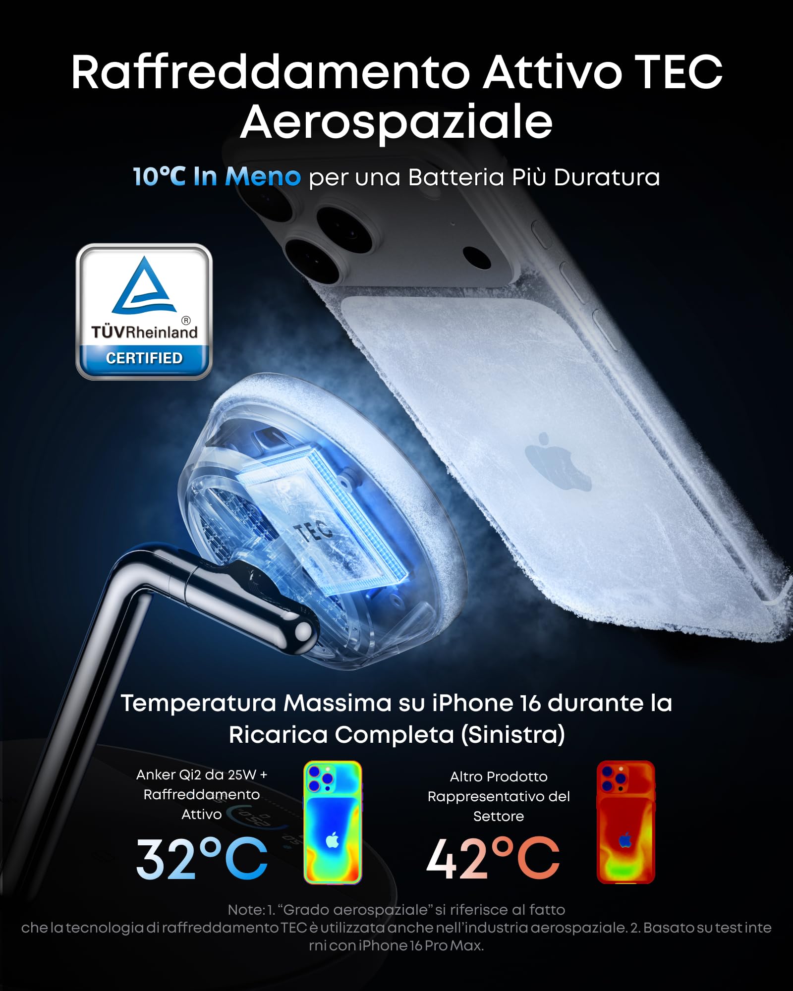 Anker Prime MagSafe Caricatore Stazione di Ricarica 3 in 1, Certificato Qi2 25 W, Compatibile MagSafe, Smart Display e Raffreddamento Attivo TEC, per iPhone 17 Pro Max/Serie 16-12/Apple Watch/AirPods