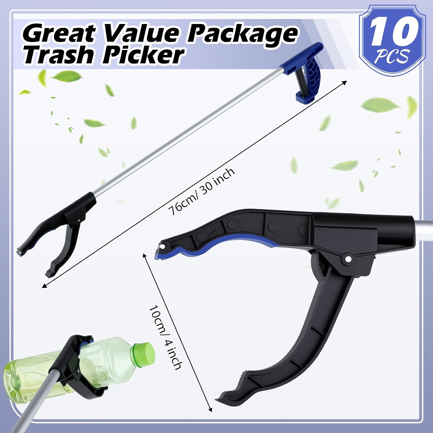 Sabary 20 Pcs Grabber Reacher Trash Pickers Bulk Back to School Tool 30'' Blue Long Upper Litter Heavy Duty Handy Mobility Aids Pick up Lightweight Nonslip Claw Elderly Mother Arm Extension Stick image 2 of 7 B0F6YKDPQW