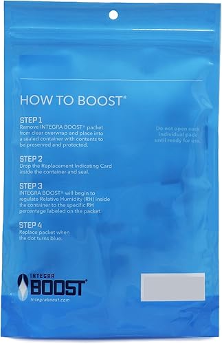Miniatura 4 de Integra Boost Paquete de control de humedad de 2 vías, conserva el sabor y controla la humedad al 69% de RH, absorbente de humedad para hierbas,