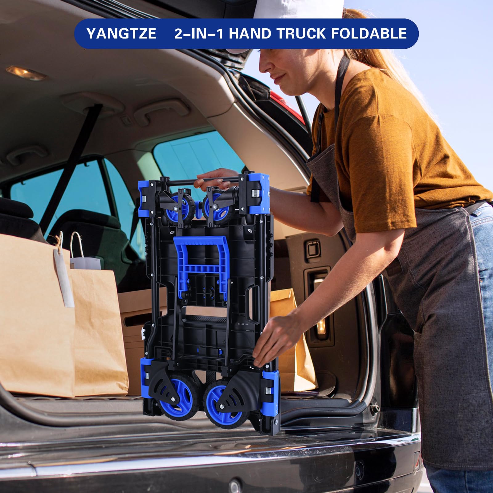 Amazon.co.jp: 2イン1 ハンドトラック台車 折りたたみ式 バスケット 