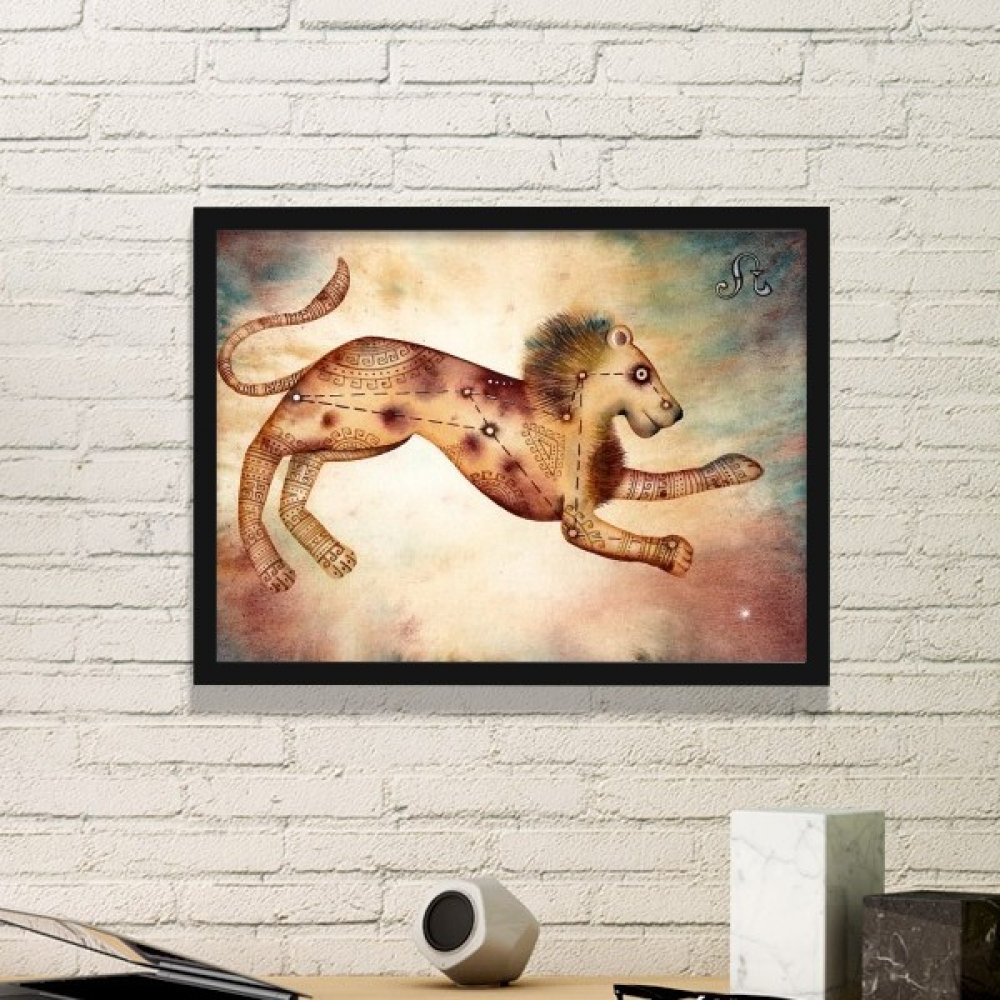 Affiche encadrée constellation Lion pour personnaliser un salon ou une chambre