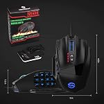 UtechSmart Venus Souris de jeu RGB Filaire, 16400 DPI Laser haute précision programmable MMO Mice de jeu d'ordinateur [Recommandation de l'IGN]