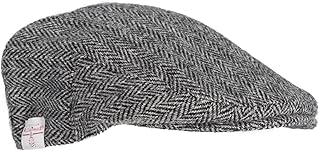 Oakmoor Harris Tweed Flat Cap for Men - Classic Men’s Hat Made from Virgin Wool, Light and Water-Resistant