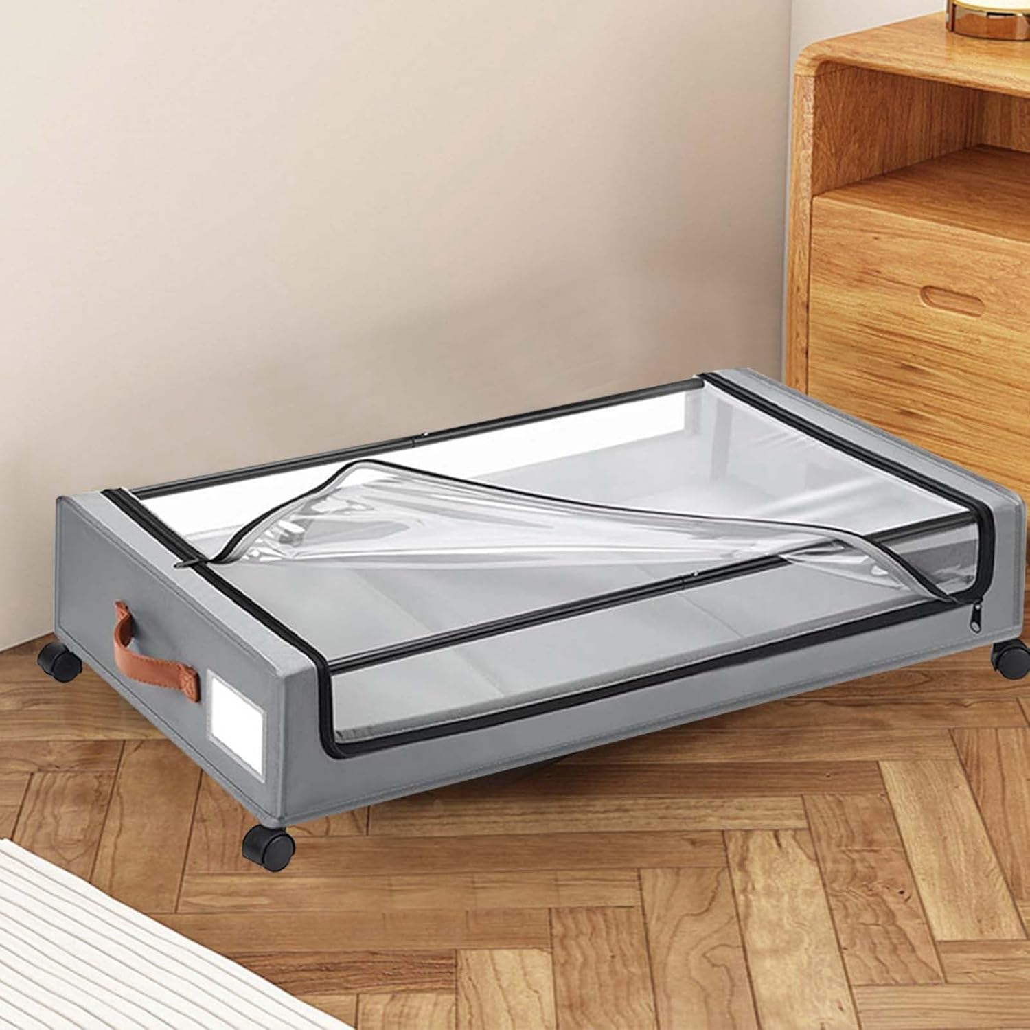 Under Bed Storage, Under Bed Storage Containers, Under Bed Storage with Wheels, Underbed Clothes Shoes Sheet Book Organizer, Under Bed Storage Bins with Clear Lids Rolling Drawers & Bins (1 pc)
