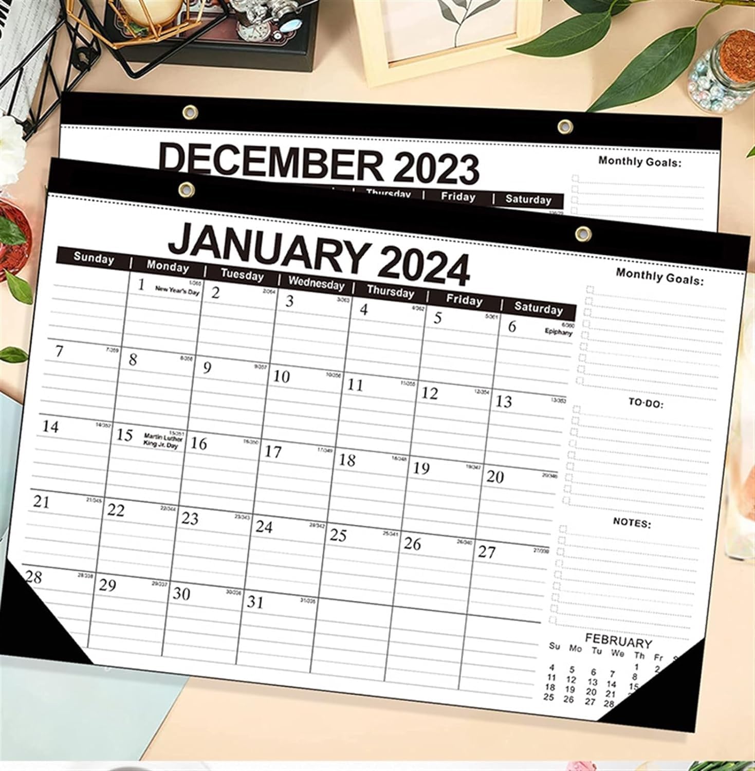Kalendarz, kalendarz ścienny, kalendarz 2024, kalendarz ścienny 2024-2025, 2024 do czerwca 2025, 18-miesięczny planer rodzinny kalendarz ścienny kalendarz biurowy (rozmiar: 2 szt.)