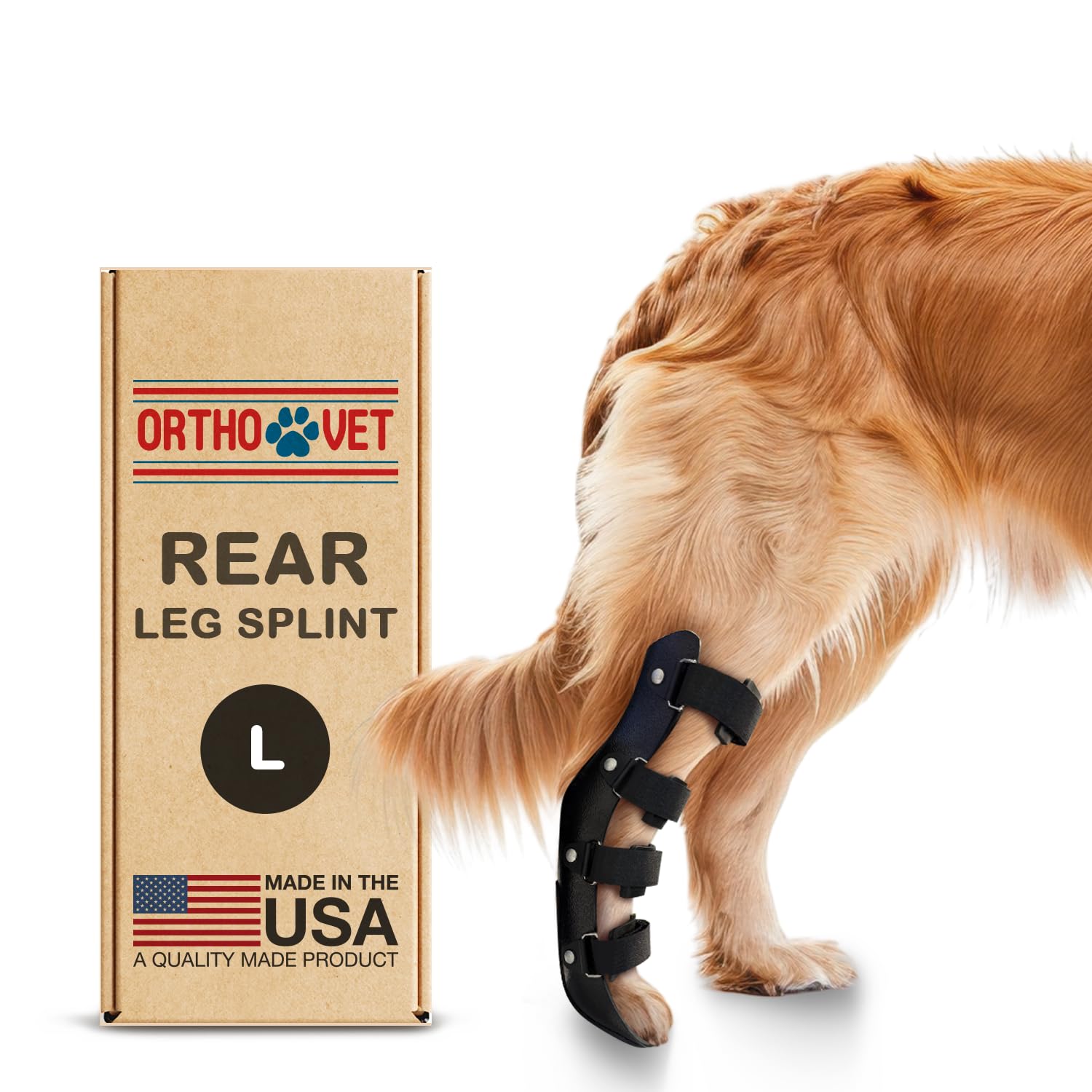 OrthoVet Standard Rear Splint for Dogs with Arthritis or Injuries (L)