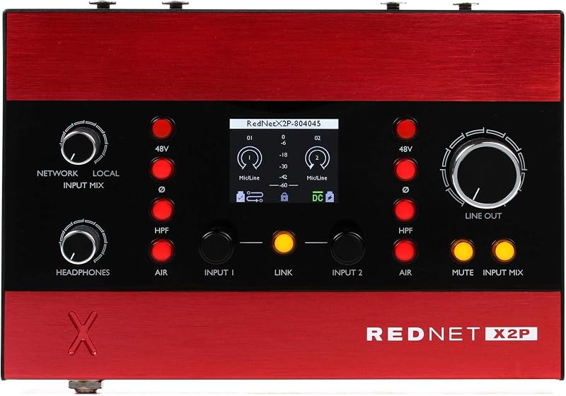 Focusrite RedNet X2P 2x2 Ethernet Audio Digital IO con preamplificadores de micrófono