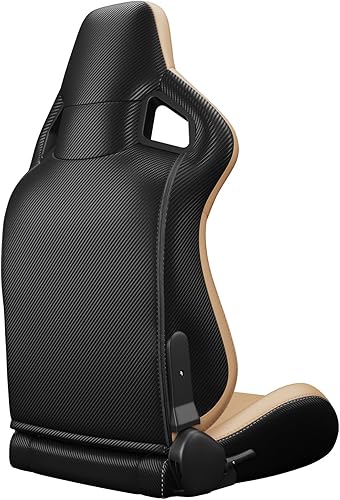 Miniatura 9 de 2 asientos universales ajustables de carreras con deslizadores dobles, asientos de cubo reclinables, 1 par de asientos deportivos para vehículos