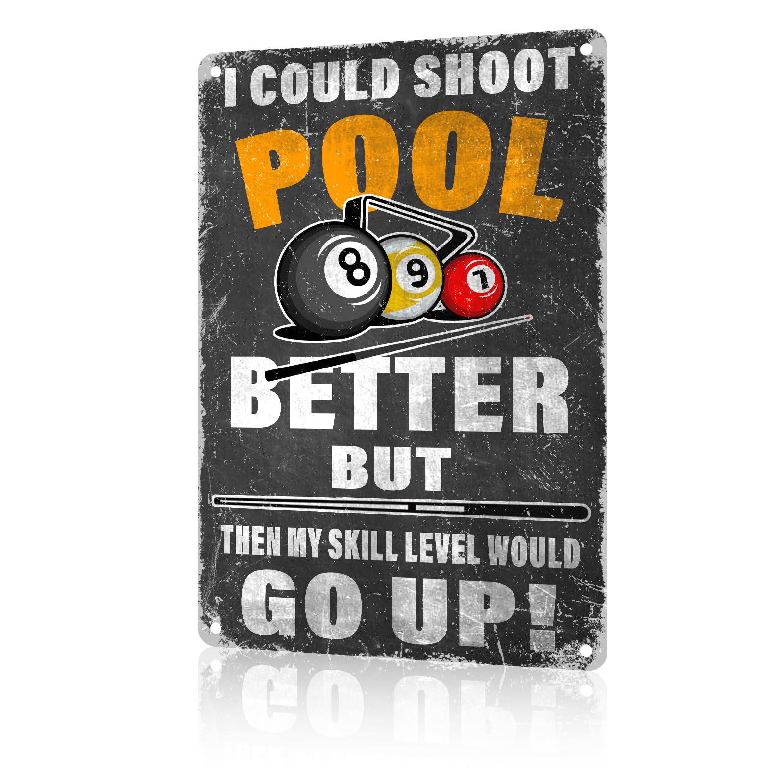 Anceky Aluminum Metal Signs Funny Vintage I Could Shot Pool Better Metal Tin Sign for Home Kitchen Yard Decor Garden Outdoor 12×8 Inch