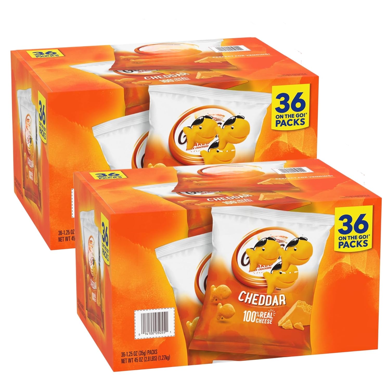 Galletas G-fish Sabor Cheddar, 36 Paquetes de 1.25 Onzas