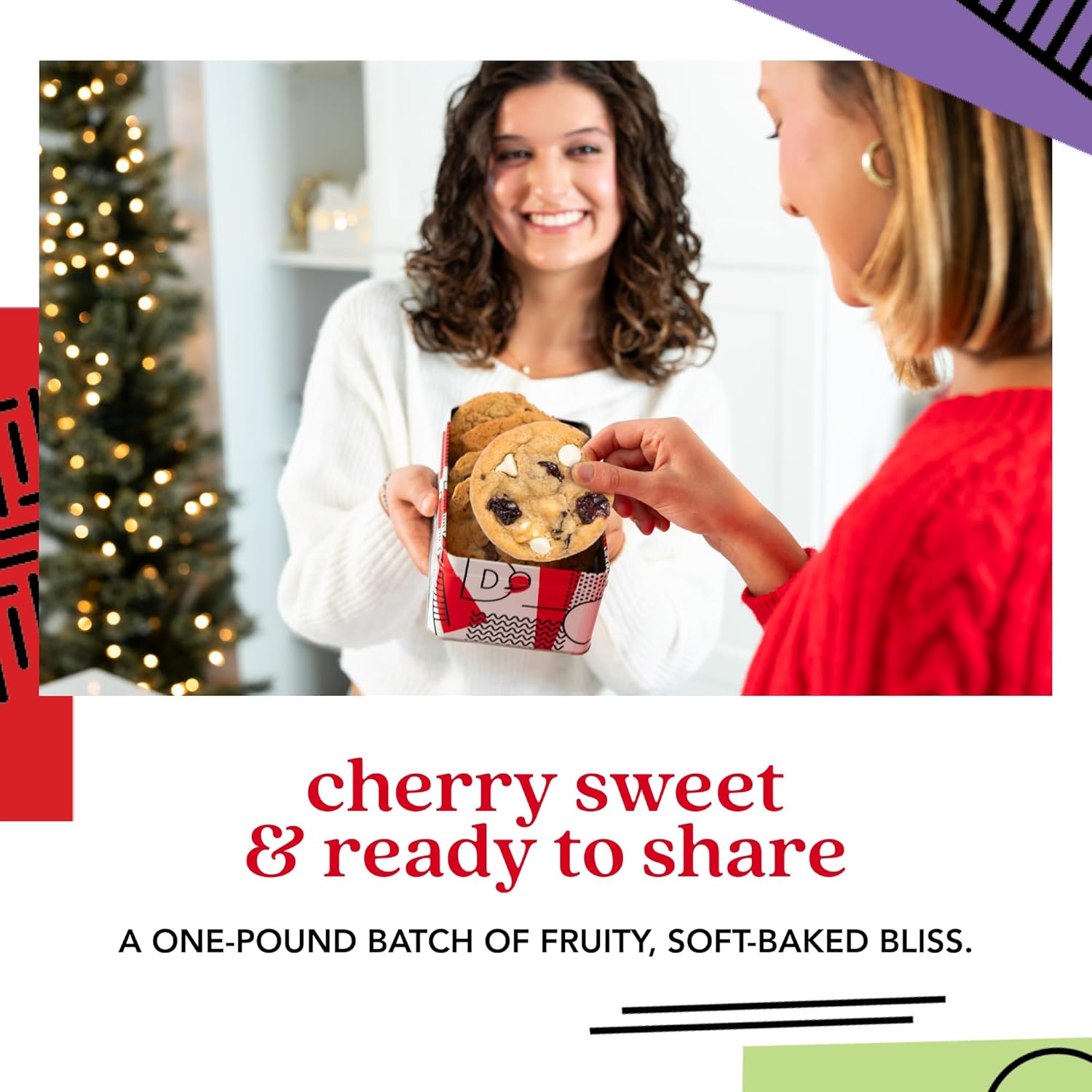 David's Cookies Freshly Baked Cookies - Delicious Handmade Soft Variety - Exquisite Gourmet Gift for Friends & Family on Special Occasions - Cherry White Chip 1lb