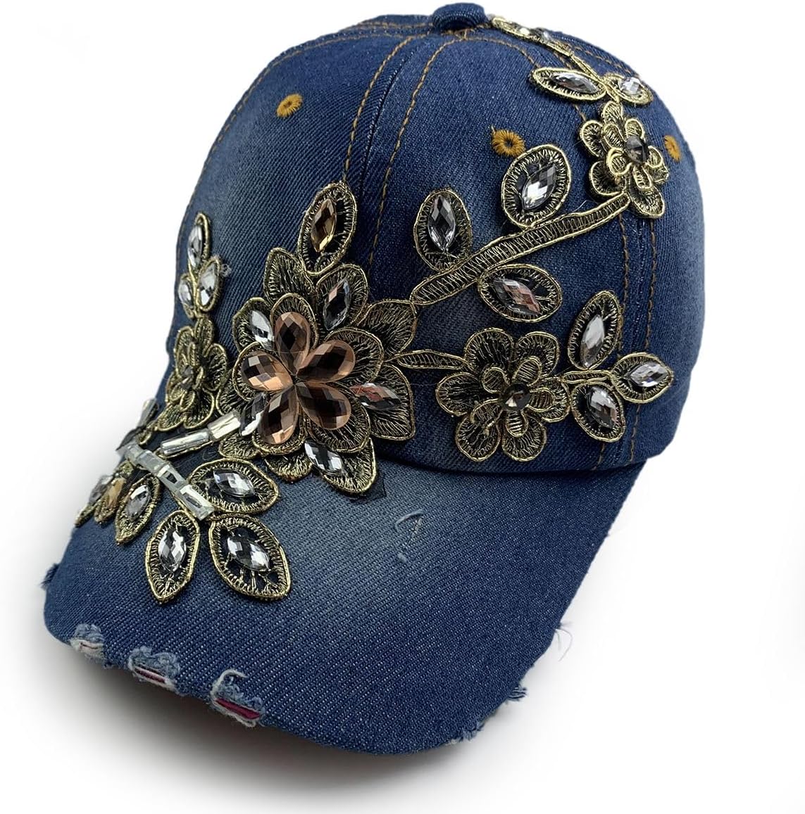 Natalie Mills Women's Black Baseball Cap! Modern Rhinestone Patriotic Hat for Women, Baseball Fans & Event-Goers