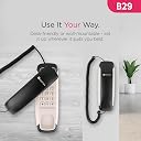 Beetel B29 Designer Slim and Stylish Corded Landline Phone,Ringer Volume Control,Wall/Desk Mountable,Clear Call Quality,Compact Design,Tone Pulse/Flash/Redial Function (Made in India) (Black/WG)(B29) gallery image