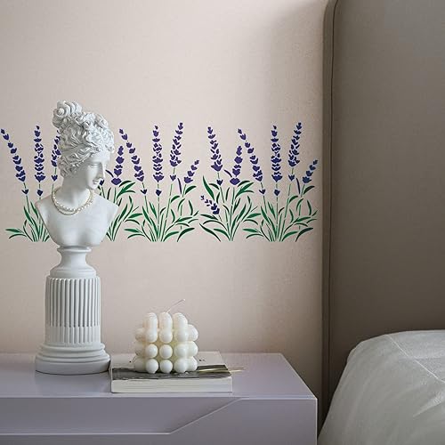 Vista 13 de INFUNLY Plantillas de pared de mandala para pintar paredes reutilizables de azulejos, plantillas de piso de concreto de 12 x 12 pulgadas para pintar