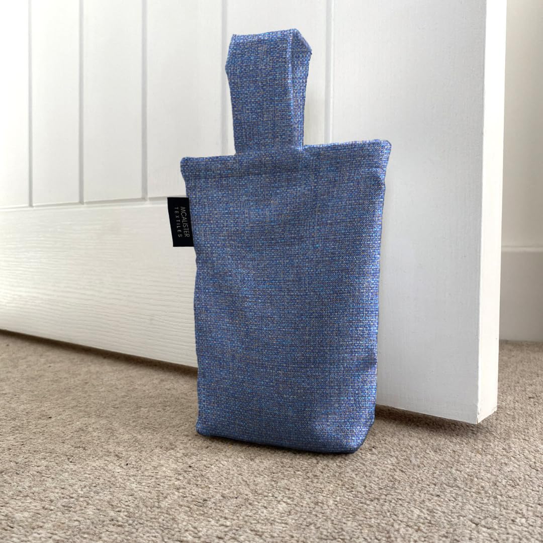 McAlister Textiles Milan Unfilled Fabric Door Stop Bag 21cm x17cm in Blue
