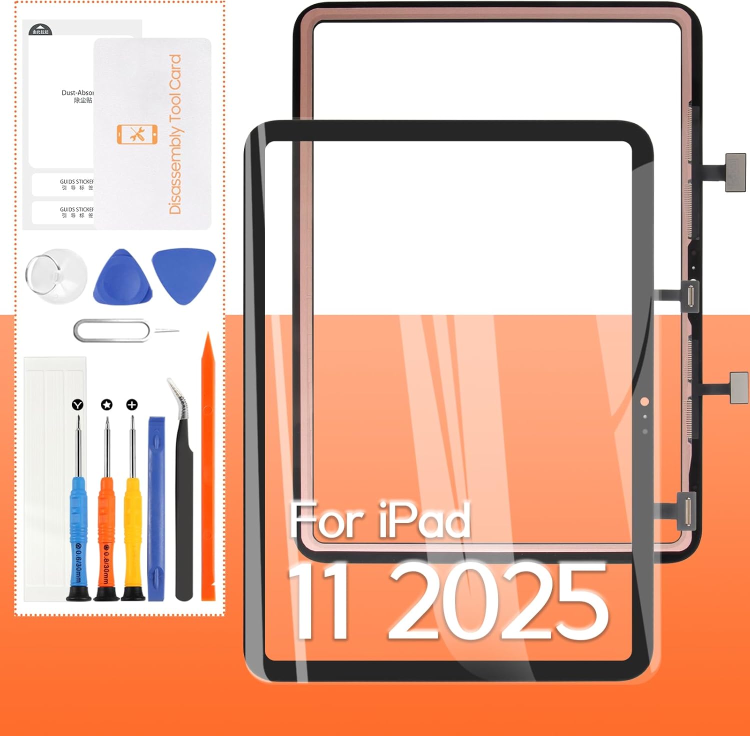 Touch Screen Replacement for iPad 11 A3355, A3356, A3354 11.0",for ipad 2025 (11th Generation) Touch Screen Panel Digitizer Screen Replacement Full Assembly Repair Kits- Black