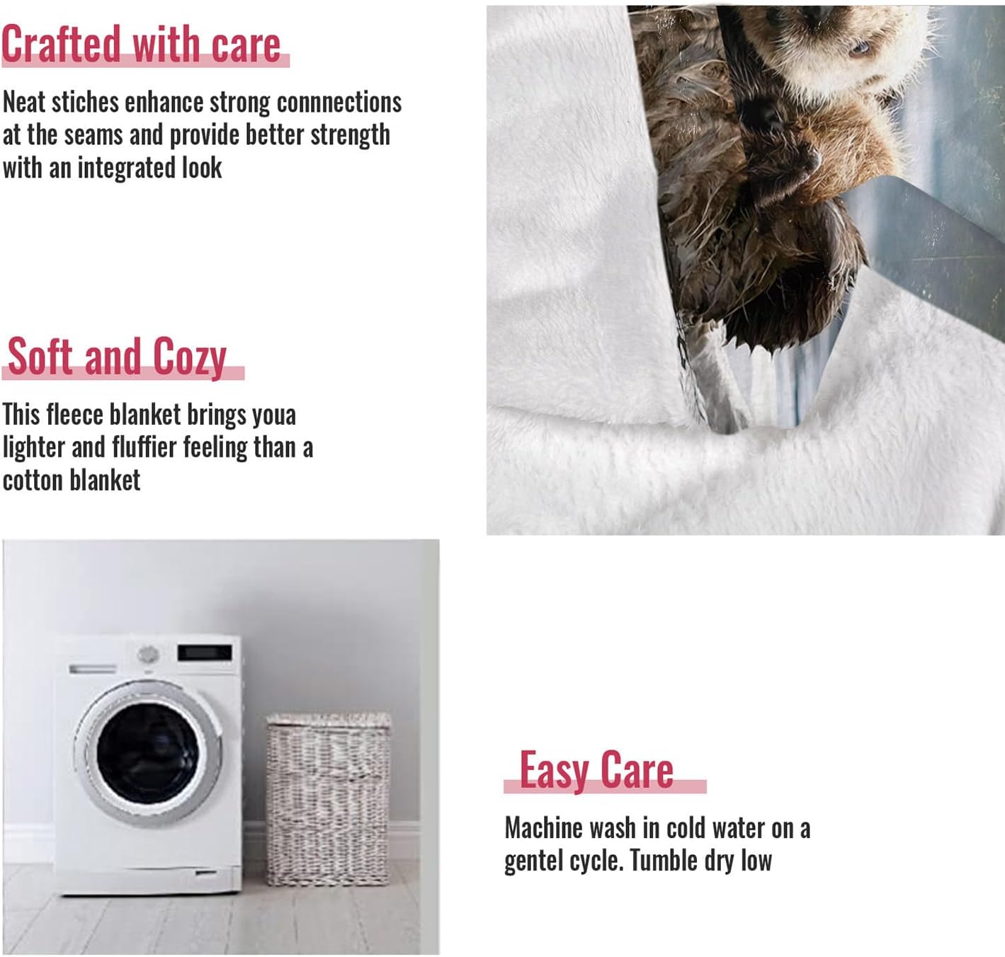 HommomH 60"x80" Sea Otters Blanket Soft Fluffy Fleece Throw for Couch Sofa Bed