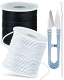 FIVEIZERO 2 Rolls Elastic Bracelet String Total 330 Feet,1.0mm,1.2mm,1.5mm Elastic Cord for Beading Stretchy String with Beading Needle for Bracelets, Sewing, Necklace, Jewelry Making and Crafts