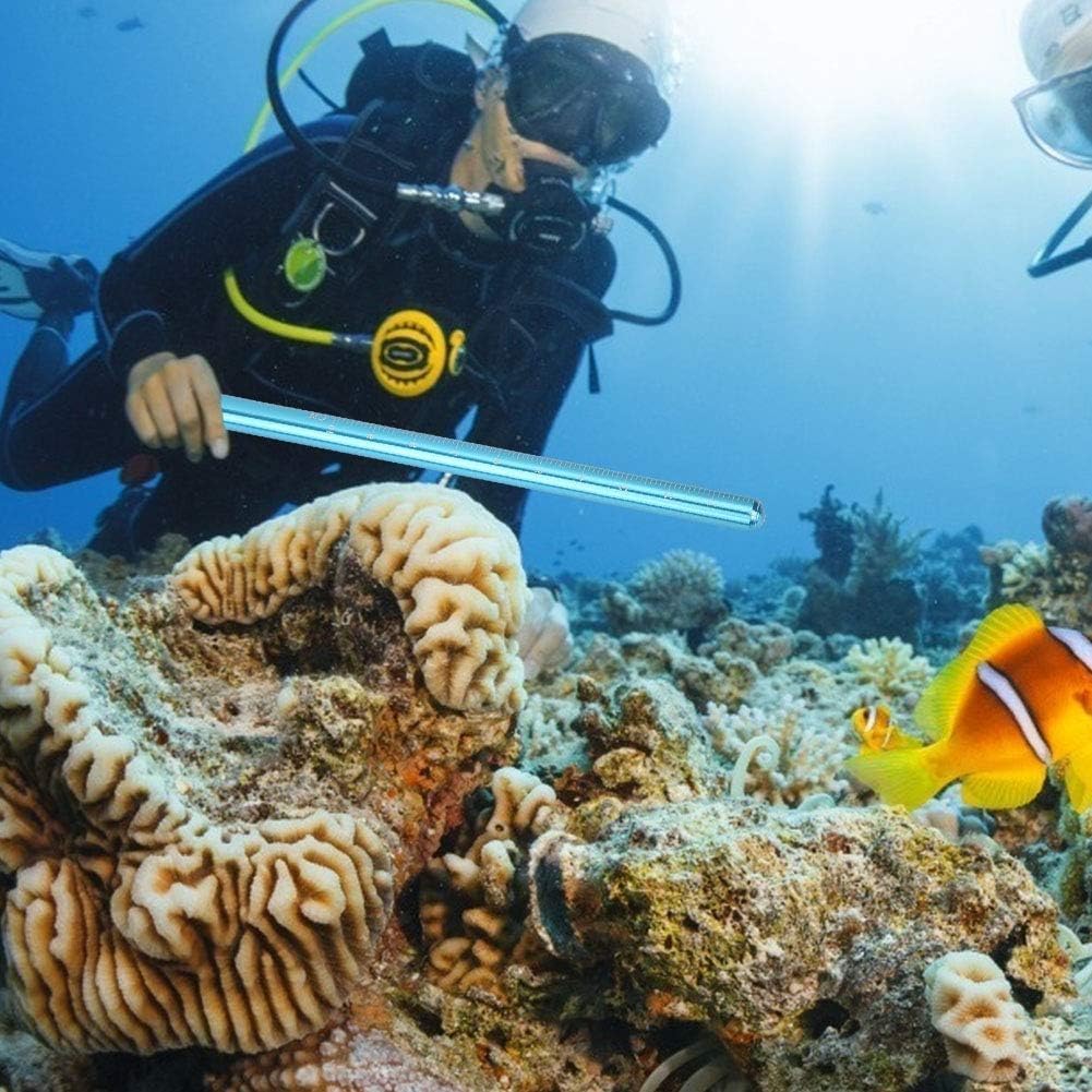 Bastone per Immersione Subacquea, Puntatore per Immersione in Lega di Alluminio con Misurazione e Cordino Regolabile Puntatore per Asta di Rumore Subacqueo per Attività Subacquee