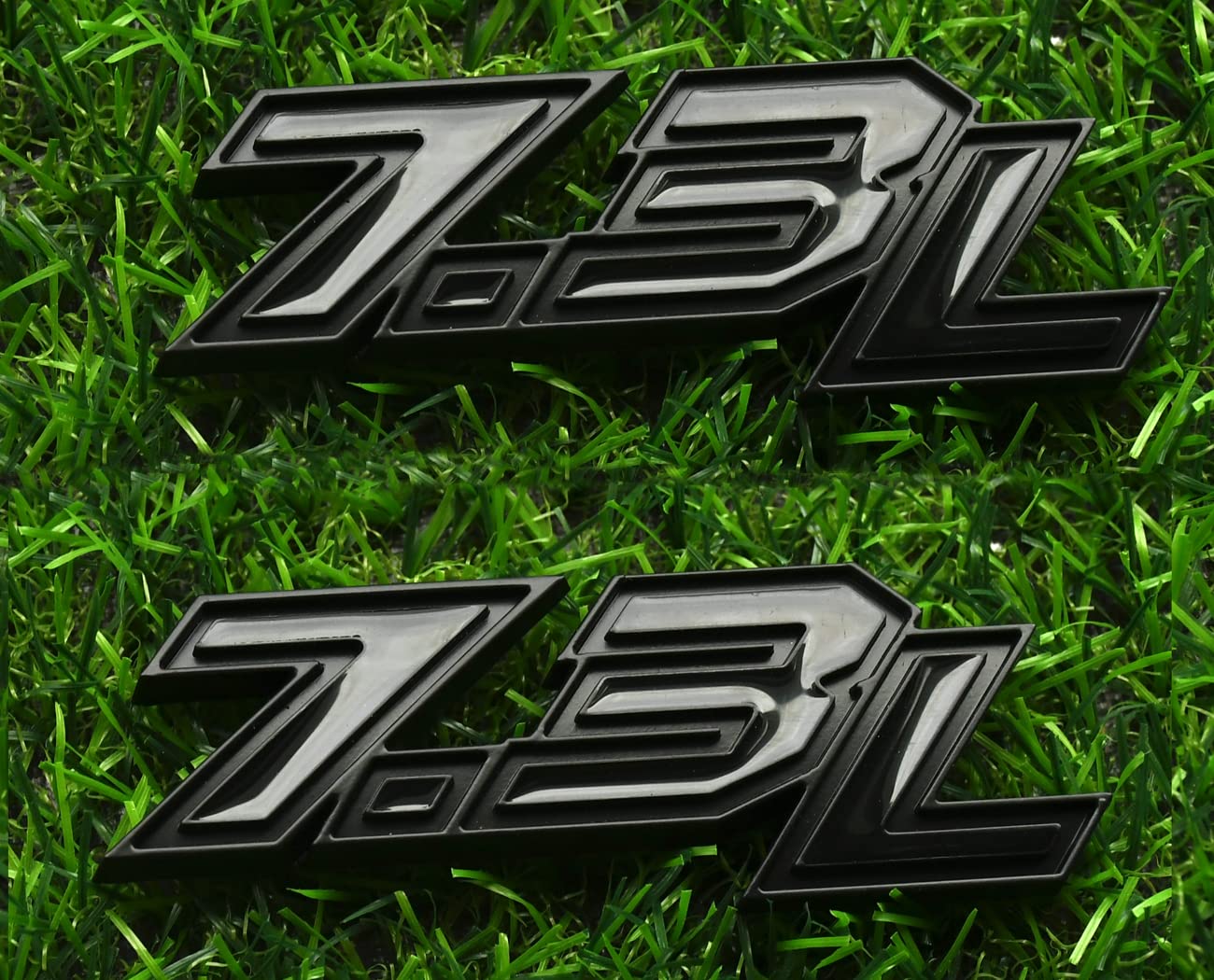 ZZ 2Pcs 7.3L Emblems 3D Side Badge Nameplate Decal Stickers Logo, image size:1300x1050