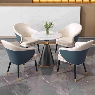 Set Tavolo E Sedie da Negoziazione, Tavolo in Ardesia Ufficio Reception Sala Club Tavolo, caffè Cucina Sala da Pranzo Negozi Riunioni Piccoli Tavoli Rotondi,(Blauw,27.5in/70cm)