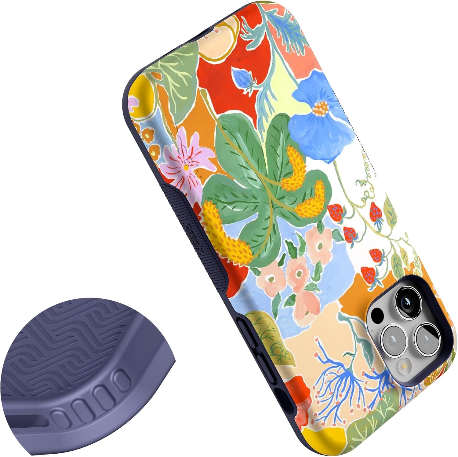 Casely iPhone 12/12 Pro Case | Botanical Blooms | Floral Patchwork | Bold Protective Design | Compatible with MagSafe