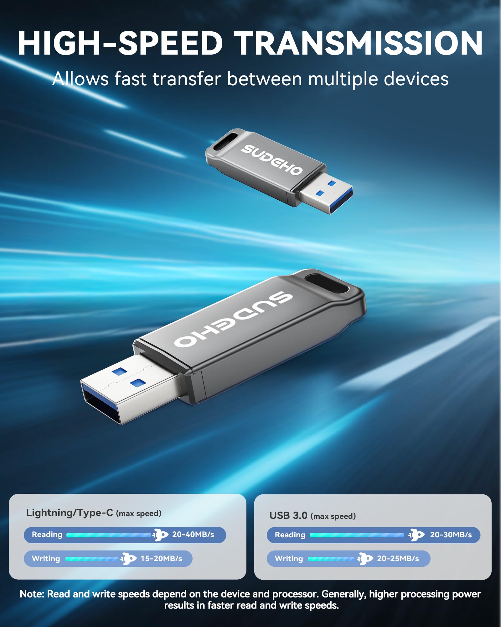 Memoria USB 16GB para Phone, 4 en 1 USB 3.0, Compatible con Pad Android PC, para Fotos vídeos música,Negro carbón - 3