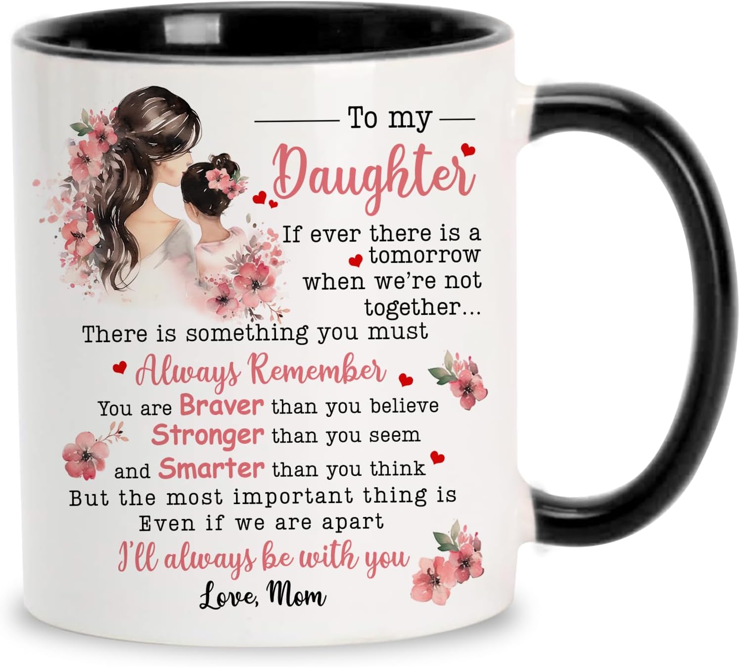Hyturtle Daughter Mug Gifts from Mom - Mother's Day Birthday Gifts For Daughter From Mom, Sentimental Coffee Mugs Gift For Girls Women 11oz White Ceramic Coffee Tea Mug Cup Butterfly