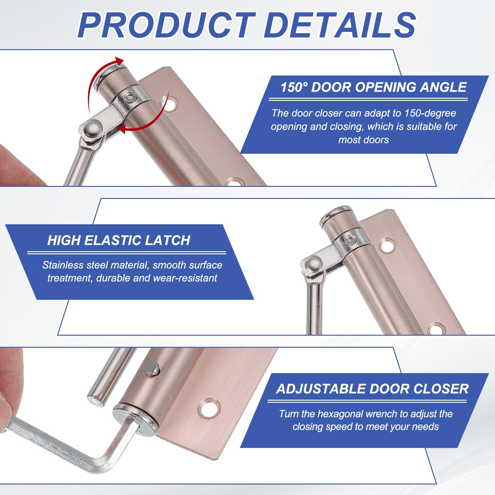 PATIKIL 7 Inch Spring Door Closer - Image 3