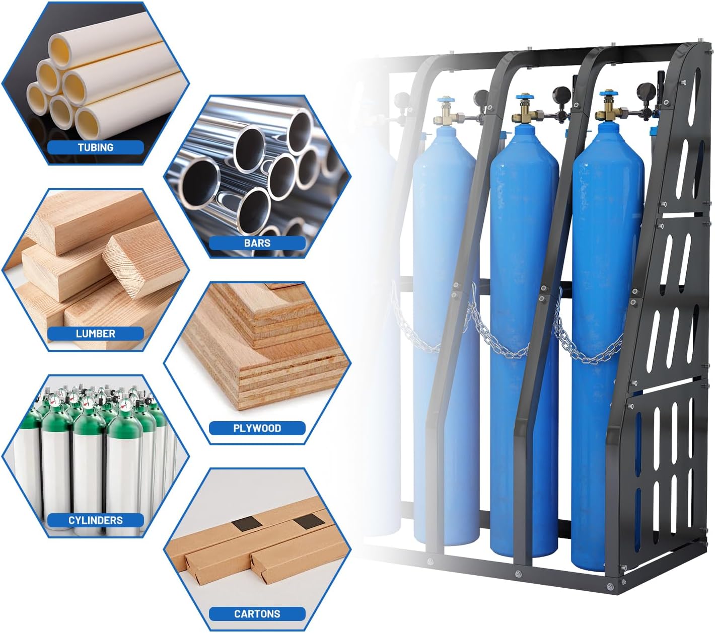 1500 LBS Vertical Bar Storage Rack Standing Steel Metal Long Parts Industrialized 4 Bays Racks Rugged and Durable for Factories, Warehouses, Garages, Black