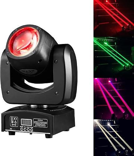 Miniatura 9 de Luces LED de cabeza móvil de 90 W, mini haz, luces de escenario, punto súper brillante RGBW 4 en 1 DMX 512 13CH activado por sonido para boda, DJ
