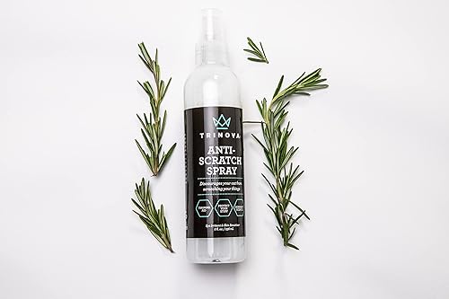 Miniatura 5 de TriNova Spray disuasorio antiarañazos para gatitos y gatos, impregnado con romero, evita que los gatos arañen muebles, sillones y más, uso en