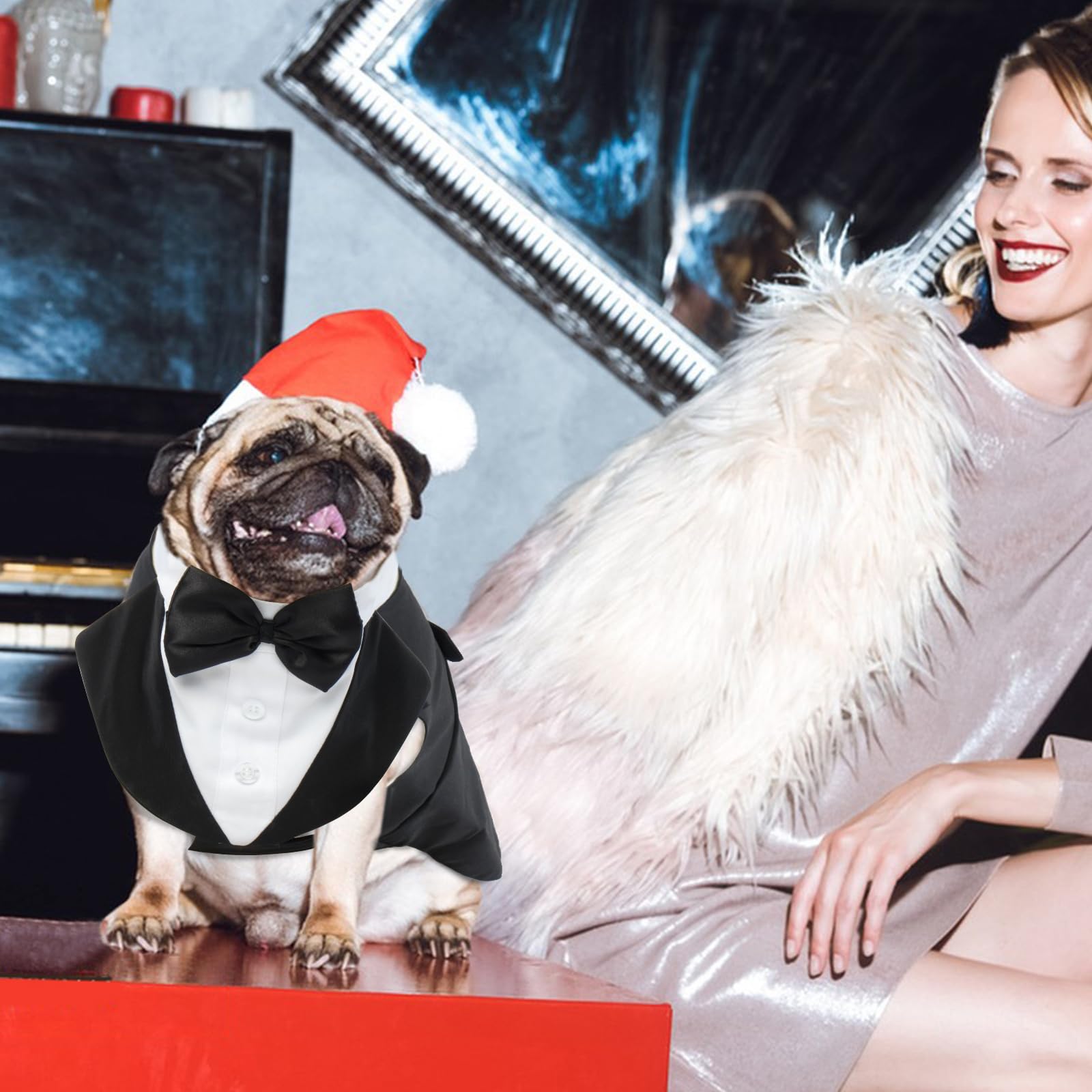 Smoking per cani, smoking per cani di piccola taglia, abito da sposa nero S