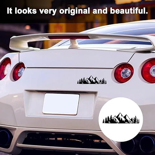 Miniatura 6 de Ziciner Calcomanía de vinilo con diseño de árbol de montaña de nieve, impermeable, con escobilla de goma de borde, accesorios universales para