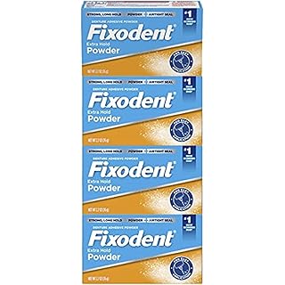 Fixodent Extra Hold Denture Adhesive Powder, 2.7 Ounce (Pack of 4)
