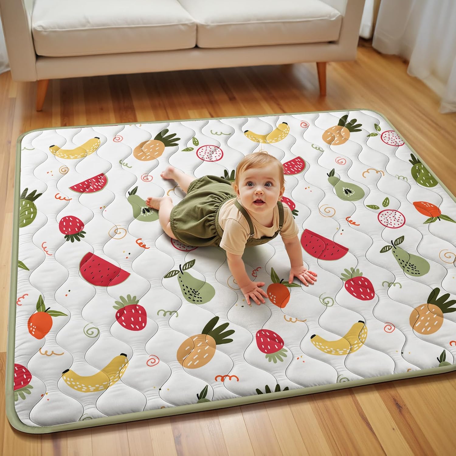 50X50 Foldable Baby Playpen Mat, PIGLOG Waterproof Play Mat for Babies and Toddlers Kids