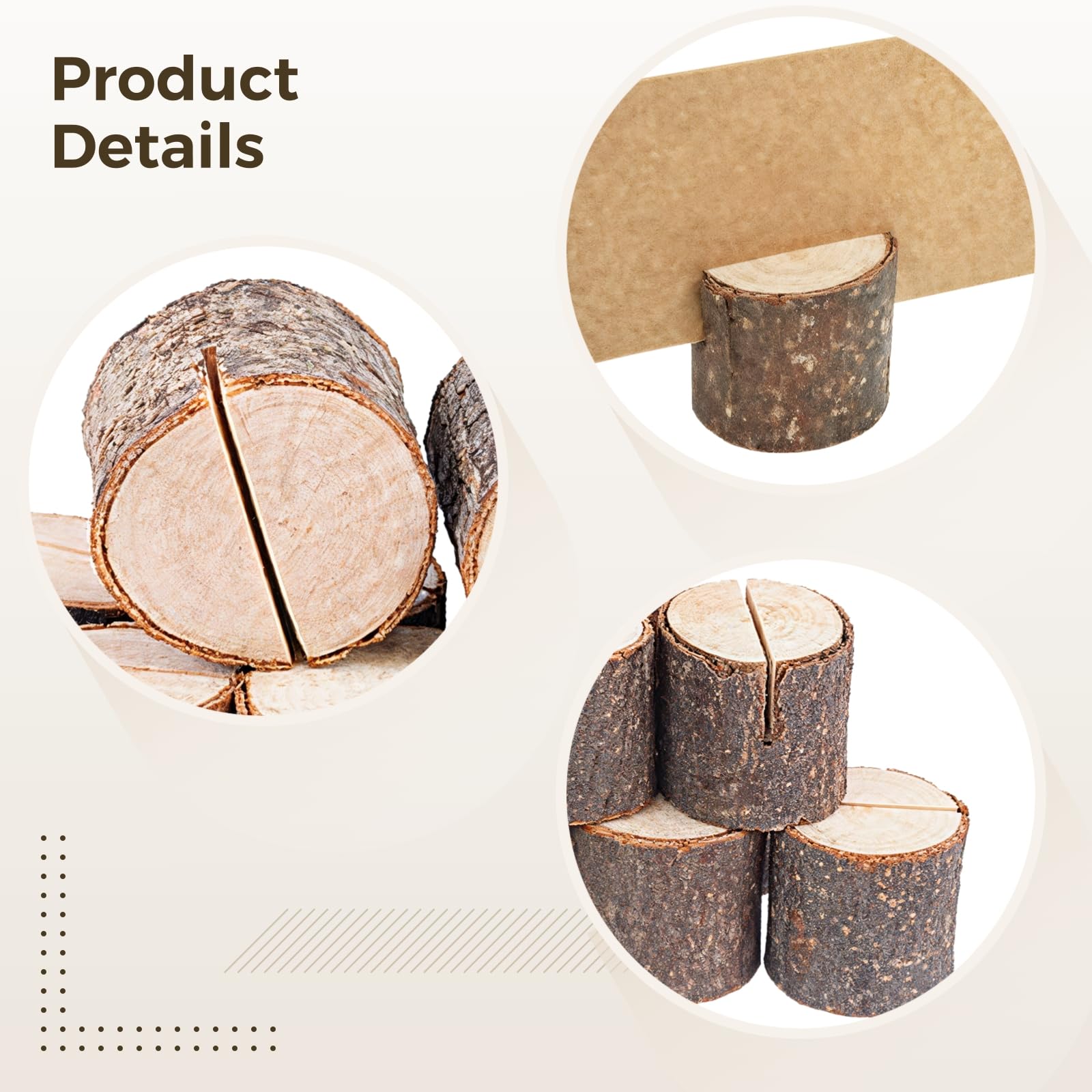 50 Stück Tischkartenhalter aus Holz, Tischnummernhalter für Hochzeiten und Partys, Foto-Display-Ständer für Tischdekoration und Dekoration