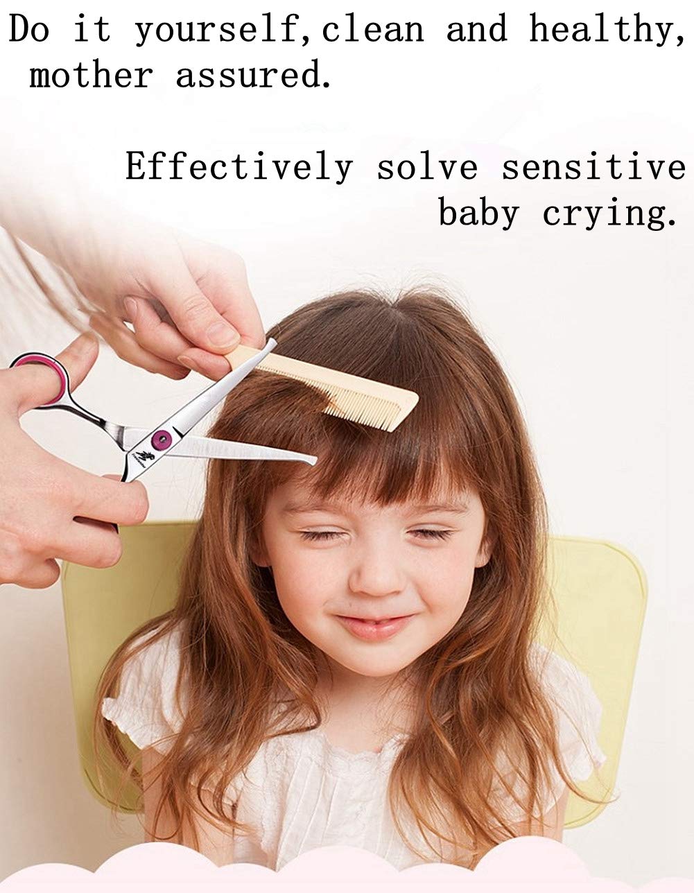 6.0 inch Professional Barber Round Safety Scissors Set - Kids Haircut Salon Cape - Bang Hair Scissor - Salon Hairdressing Shear for Baby : Beauty & Personal Care