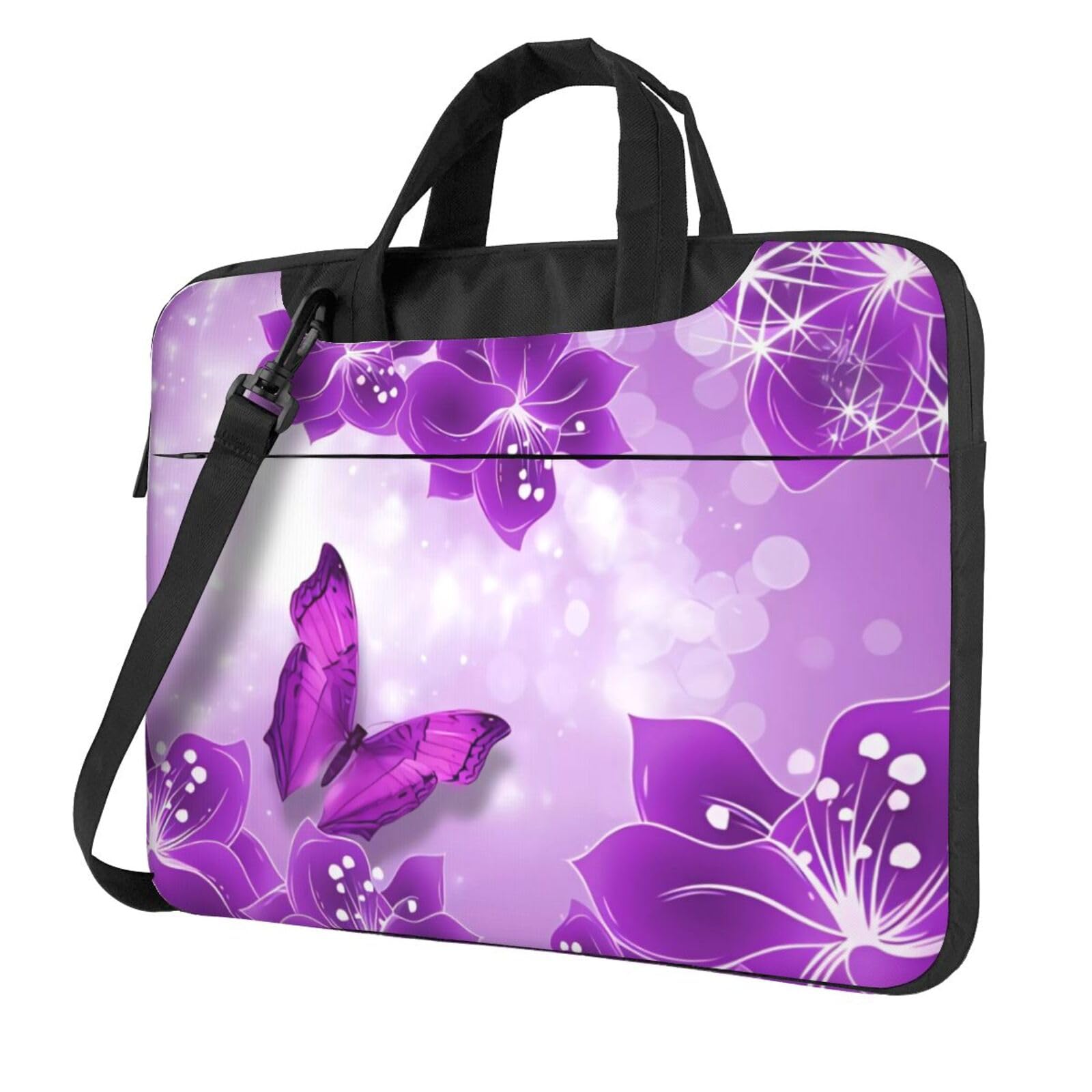 Housse ordinateur portable à bandoulière Violet Papillon sacoche PC - 8