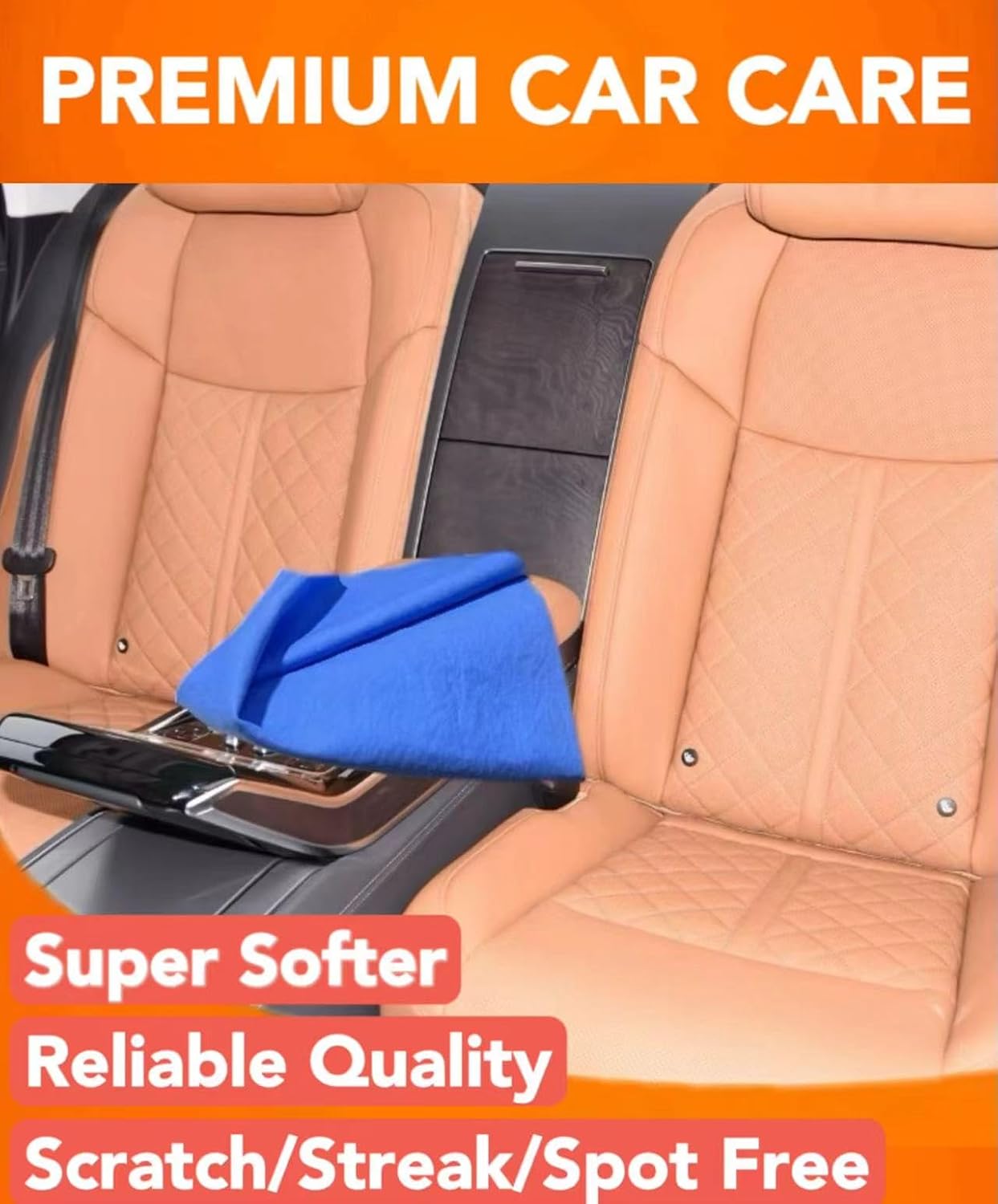 Premium Shammy Cloth for Car Drying - 2pk(26”x17”) - Super Absorbent Synthetic Chamois Towel for Car - Reusable Car Drying Shammy - Scratch-Free Car Drying Towel(Blue & Blue)