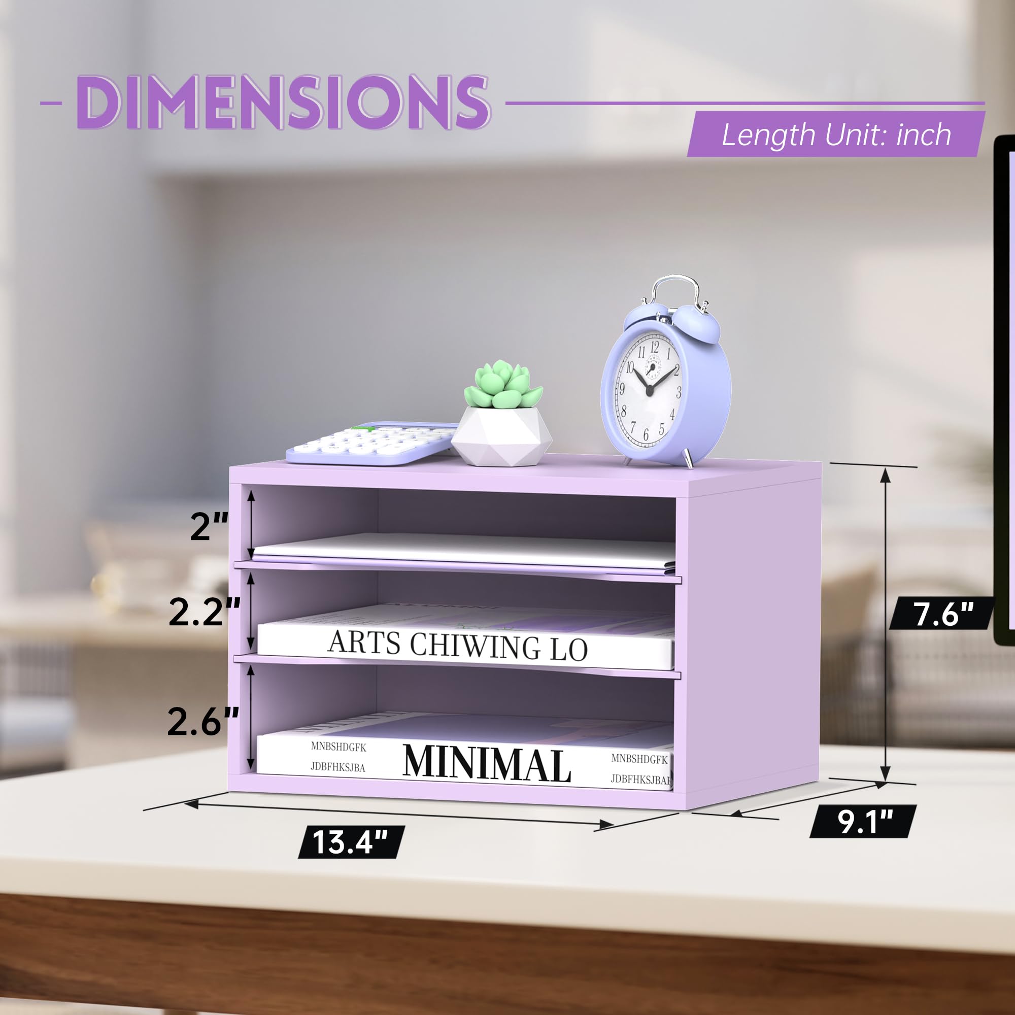 Snapklik.com : Wood Desk Organizer, 3 Tier Paper File Organizer For ...