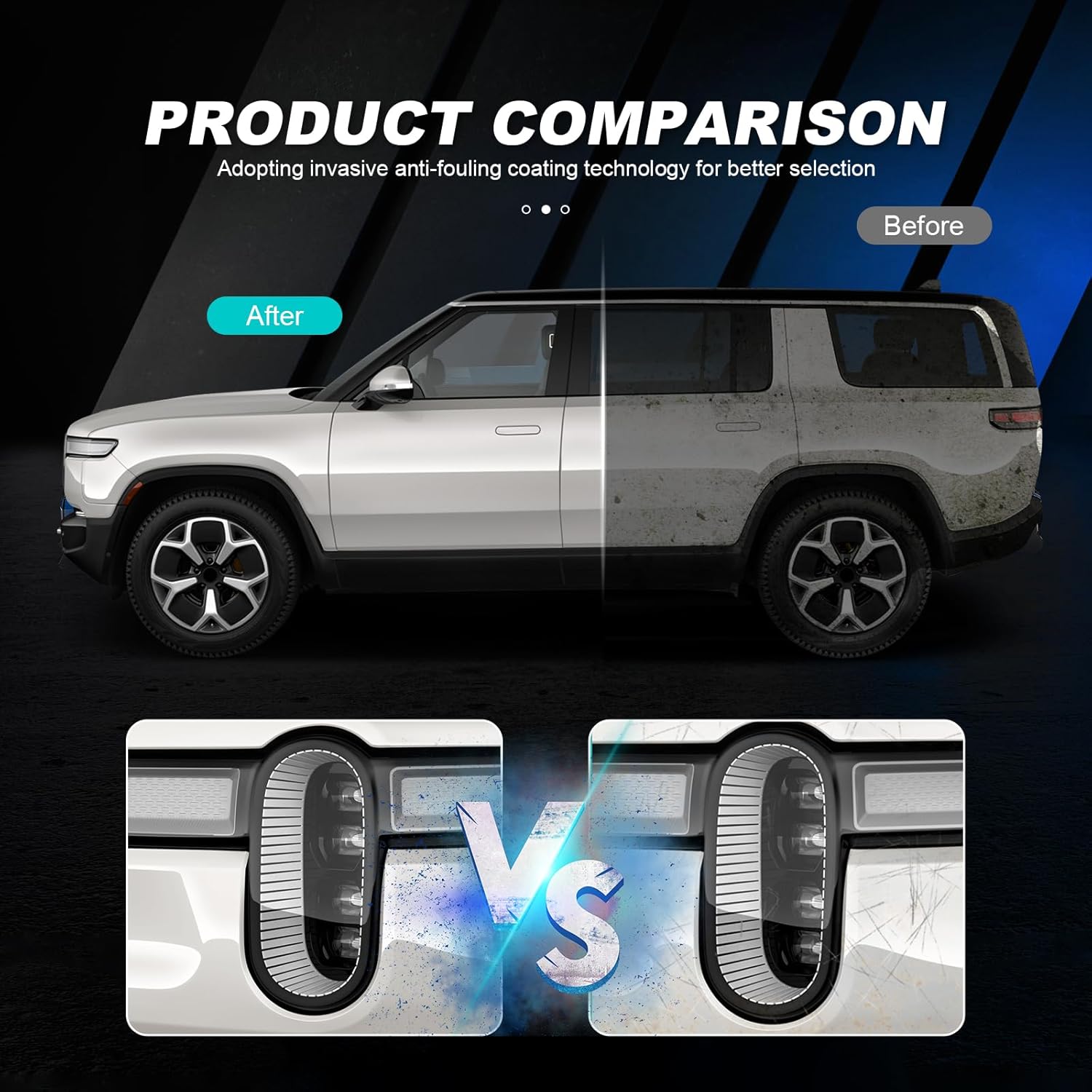 for 2021-2025 Rivian R1S Precut Paint Protective Film 8.5 Mil TPU PPF Clear Car HD Scratch Exterior Accessories (Hood + Fender 3Pcs)