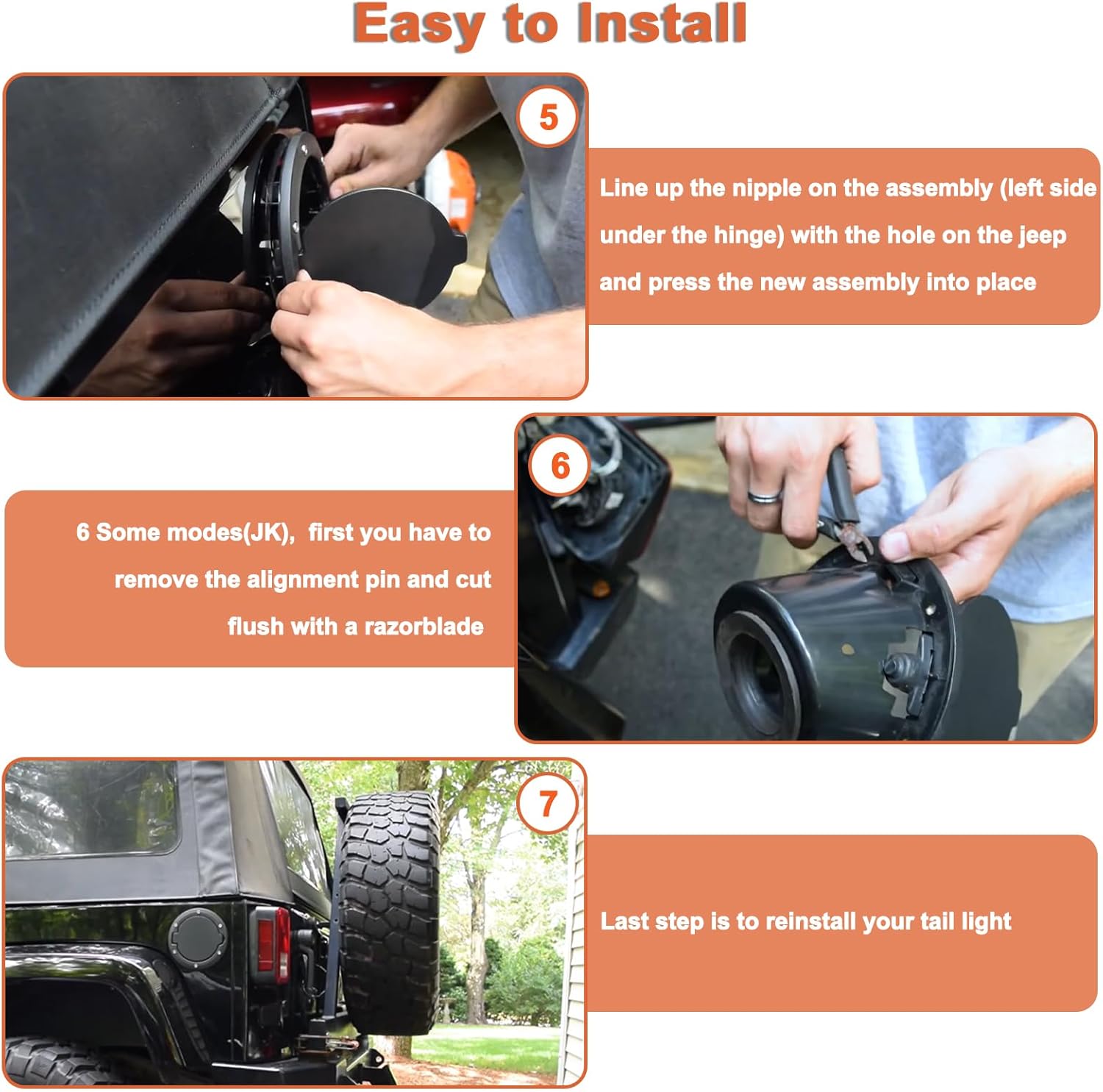 MuHize Fuel Filler Tank Door, Gas Cover Cap for Jeep Wrangler TJ 1997-2006, Easy to Install, Rust Resistant, Heavy Duty Fuel Door Cover Replacement